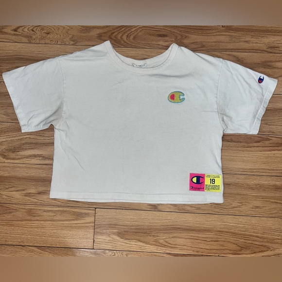 CHAMPION reverse weave white logo crop top - Picture 1 of 4